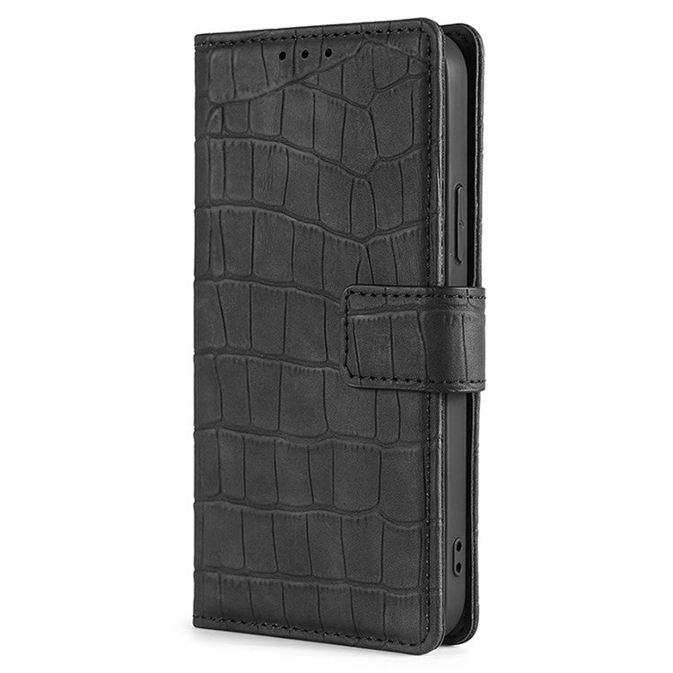 For Huawei Pura 70 5G Skin Feel Crocodile Magnetic Clasp Leather Phone Case(Black) - Huawei Cases by PMC Jewellery | Online Shopping South Africa | PMC Jewellery | Buy Now Pay Later Mobicred