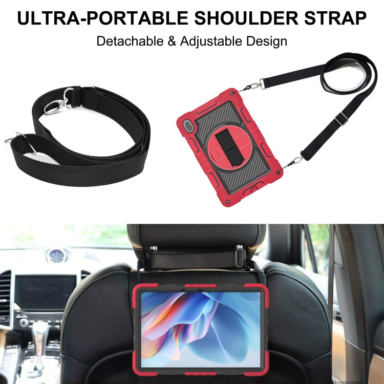 For Huawei MatePad SE 11 360 Degree Rotation PC Contrast Silicone Tablet Case(Red + Black) - Huawei by PMC TechLife | Online Shopping South Africa | PMC TechLife | Buy Now Pay Later Mobicred
