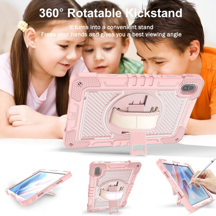 For Huawei MatePad SE 11 360 Degree Rotation PC Contrast Silicone Tablet Case(Rose Gold) - Huawei by PMC TechLife | Online Shopping South Africa | PMC TechLife | Buy Now Pay Later Mobicred