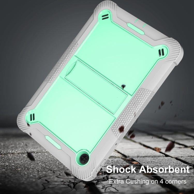 For TCL Tab 10 5G Shockproof Silicone Hybrid PC Tablet Case with Holder(Mint Green + Grey) - free shipping - PMC TechLife - Order now!