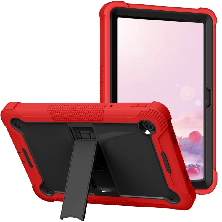 For TCL Tab 10 5G Shockproof Silicone Hybrid PC Tablet Case with Holder(Black + Red) - Others by PMC TechLife | Online Shopping South Africa | PMC TechLife | Buy Now Pay Later Mobicred