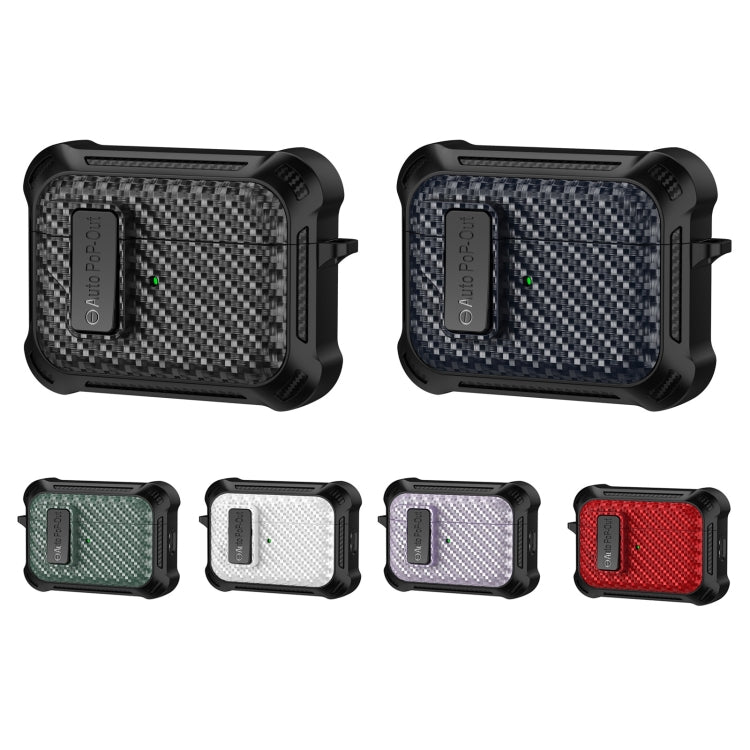 For AirPods 2 / 1 Alpha Carbon Fiber Wireless Bluetooth Earphone Protective Case(Green) - For AirPods 1/2 by PMC Jewellery | Online Shopping South Africa | PMC Jewellery | Buy Now Pay Later Mobicred