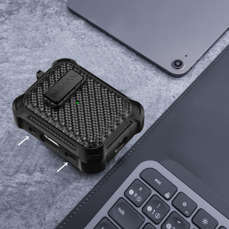 For AirPods Pro Alpha Carbon Fiber Wireless Bluetooth Earphone Protective Case(White) - For AirPods Pro by PMC Jewellery | Online Shopping South Africa | PMC Jewellery | Buy Now Pay Later Mobicred