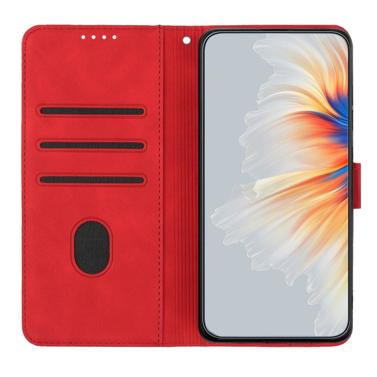 For Xiaomi Redmi 13C Heart Pattern Skin Feel Leather Phone Case(Red) - 13C Cases by PMC TechLife | Online Shopping South Africa | PMC TechLife | Buy Now Pay Later Mobicred