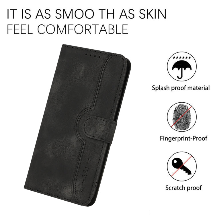 For Xiaomi Redmi K70E Heart Pattern Skin Feel Leather Phone Case(Black) - K70E Cases by PMC TechLife | Online Shopping South Africa | PMC TechLife | Buy Now Pay Later Mobicred