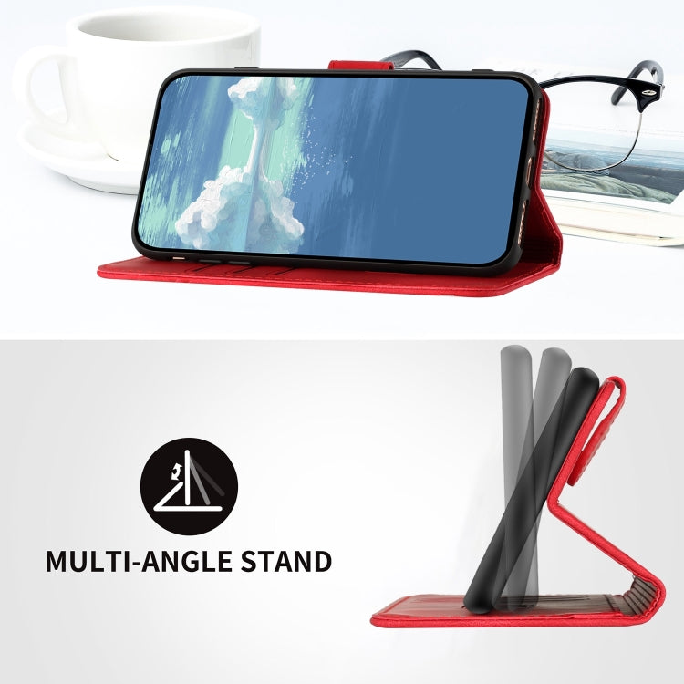 For Google Pixel 9 Pro Line Pattern Skin Feel Leather Phone Case(Red) - Google Cases by PMC TechLife | Online Shopping South Africa | PMC TechLife | Buy Now Pay Later Mobicred