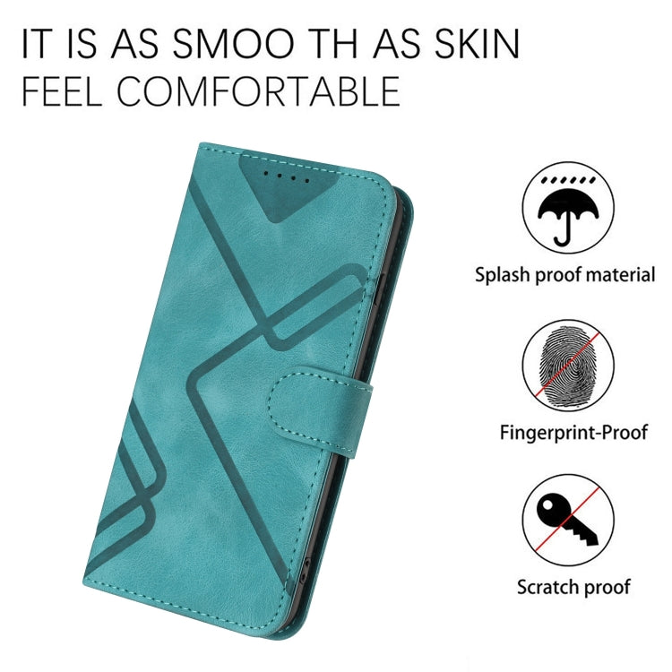 For Google Pixel 9 Line Pattern Skin Feel Leather Phone Case(Light Blue) - Google Cases by PMC Jewellery | Online Shopping South Africa | PMC Jewellery | Buy Now Pay Later Mobicred