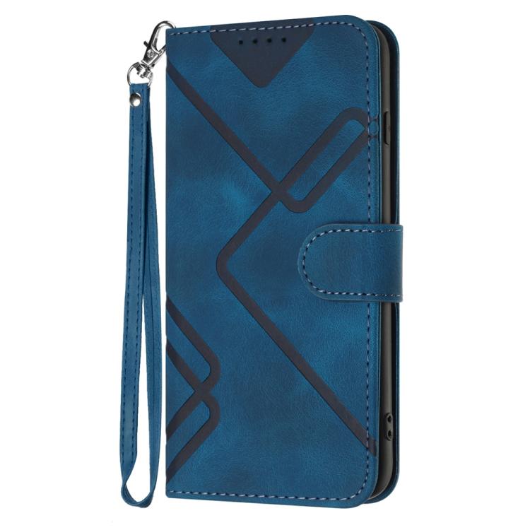 For iPhone 17 Line Pattern Skin Feel Leather Phone Case(Royal Blue) - free shipping - PMc TechLife - Order now!
