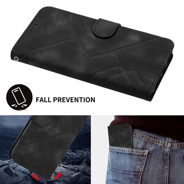 For iPhone 17 Pro Line Pattern Skin Feel Leather Phone Case(Black) - free shipping - PMc TechLife - Order now!
