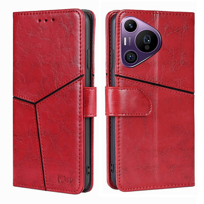 For Huawei Pura 70 Pro / 70 Pro+ 5G Geometric Stitching Leather Phone Case(Red) - Huawei Cases by PMC Jewellery | Online Shopping South Africa | PMC Jewellery | Buy Now Pay Later Mobicred