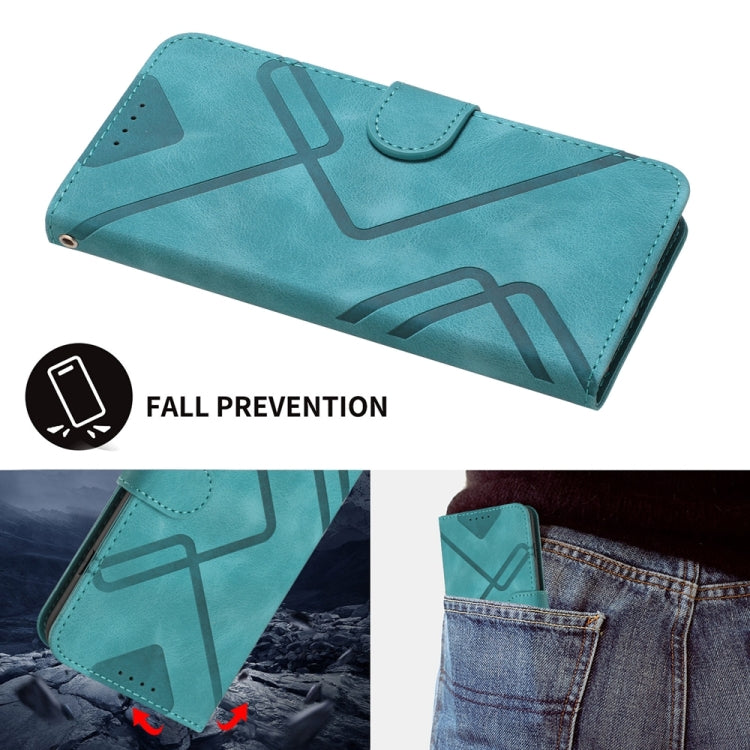 For Motorola Edge 5G 2024 Line Pattern Skin Feel Leather Phone Case(Light Blue) - Motorola Cases by PMC Jewellery | Online Shopping South Africa | PMC Jewellery | Buy Now Pay Later Mobicred