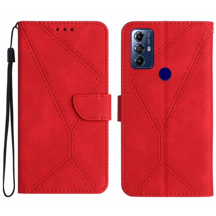 For Motorola Moto G Play 2023 Stitching Embossed Leather Phone Case(Red) - free shipping - PMC TechLife - Order now!