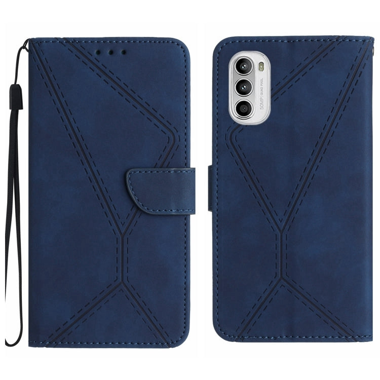 For Motorola Moto G Stylus 5G 2022 Stitching Embossed Leather Phone Case(Blue) - free shipping - PMC TechLife - Order now!