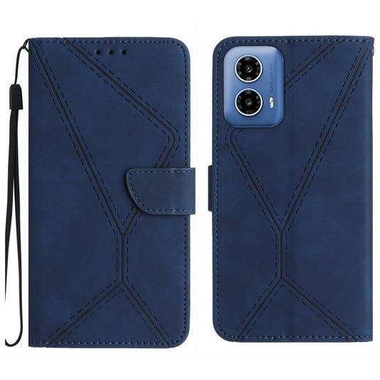 For Motorola Moto G04 / G24 Stitching Embossed Leather Phone Case(Blue) - Motorola Cases by PMC Jewellery | Online Shopping South Africa | PMC Jewellery | Buy Now Pay Later Mobicred