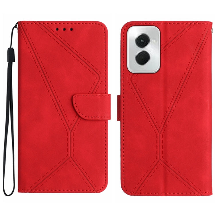 For Motorola Moto G Power 5G 2024 Stitching Embossed Leather Phone Case(Red) - Motorola Cases by PMC Jewellery | Online Shopping South Africa | PMC Jewellery | Buy Now Pay Later Mobicred