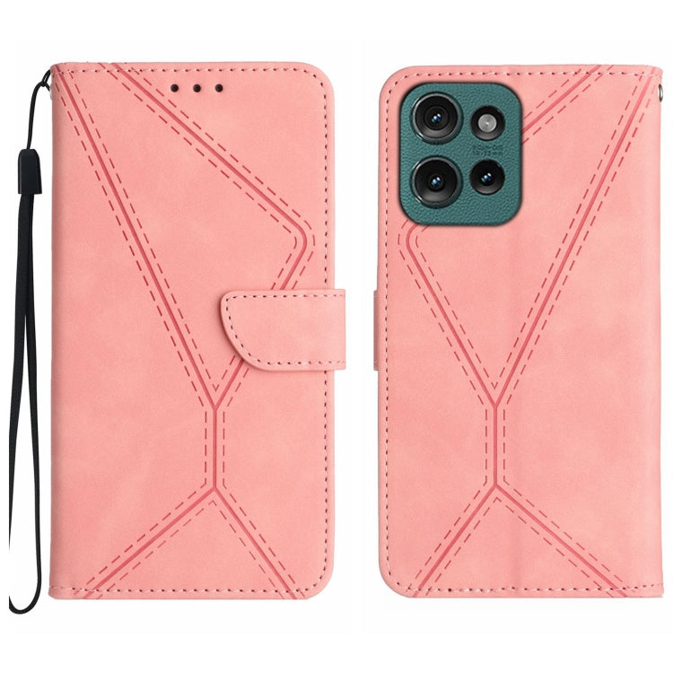 For Motorola Edge 50 5G Stitching Embossed Leather Phone Case(Pink) - free shipping - PMC TechLife - Order now!