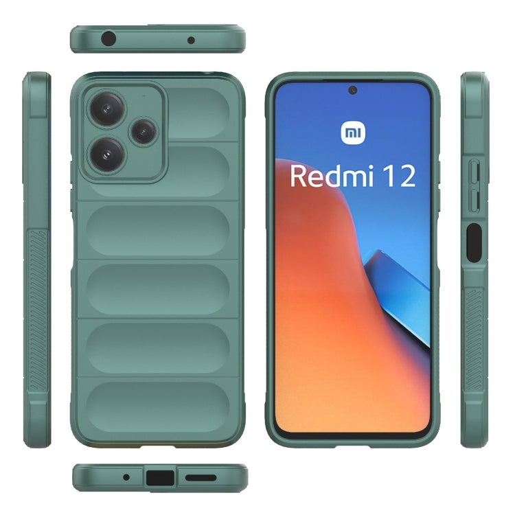 For Xiaomi Redmi 12 5G Magic Shield TPU + Flannel Phone Case(Black) - Xiaomi Cases by PMC TechLife | Online Shopping South Africa | PMC TechLife | Buy Now Pay Later Mobicred