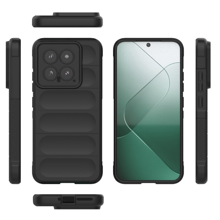 For Xiaomi 14 5G Magic Shield TPU + Flannel Phone Case(Black) - 14 Cases by PMC TechLife | Online Shopping South Africa | PMC TechLife | Buy Now Pay Later Mobicred
