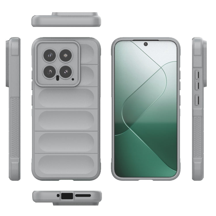 For Xiaomi 14 5G Magic Shield TPU + Flannel Phone Case(Grey) - 14 Cases by PMC TechLife | Online Shopping South Africa | PMC TechLife | Buy Now Pay Later Mobicred