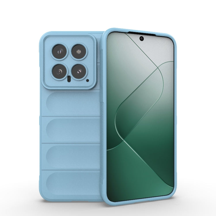 For Xiaomi 14 5G Magic Shield TPU + Flannel Phone Case(Light Blue) - 14 Cases by PMC TechLife | Online Shopping South Africa | PMC TechLife