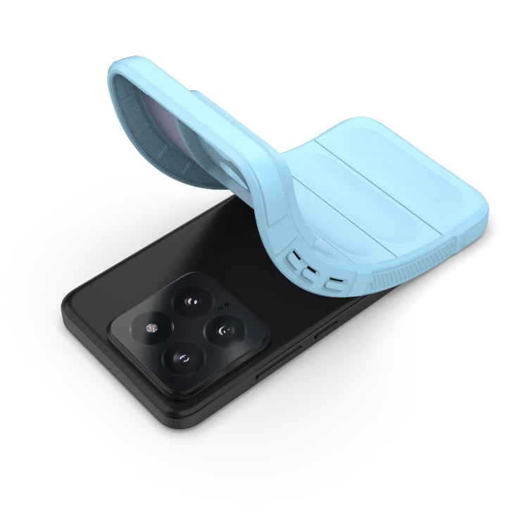 For Xiaomi 14 5G Magic Shield TPU + Flannel Phone Case(Light Blue) - 14 Cases by PMC TechLife | Online Shopping South Africa | PMC TechLife