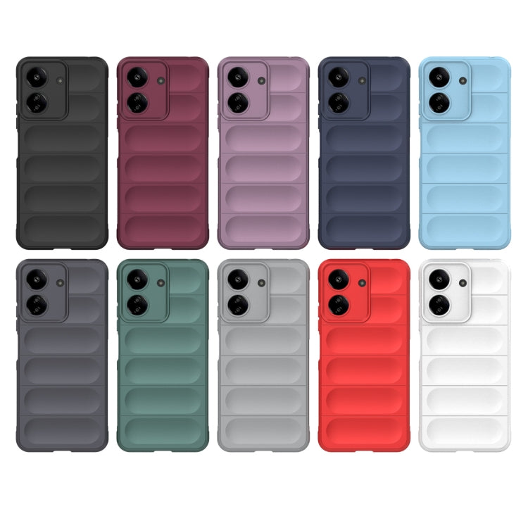 For Xiaomi Redmi 13C 4G Global Magic Shield TPU + Flannel Phone Case(Dark Grey) - 13C Cases by PMC TechLife | Online Shopping South Africa | PMC TechLife | Buy Now Pay Later Mobicred