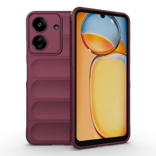 For Xiaomi Redmi 13C 4G Global Magic Shield TPU + Flannel Phone Case(Wine Red) - 13C Cases by PMC Jewellery | Online Shopping South Africa | PMC Jewellery | Buy Now Pay Later Mobicred