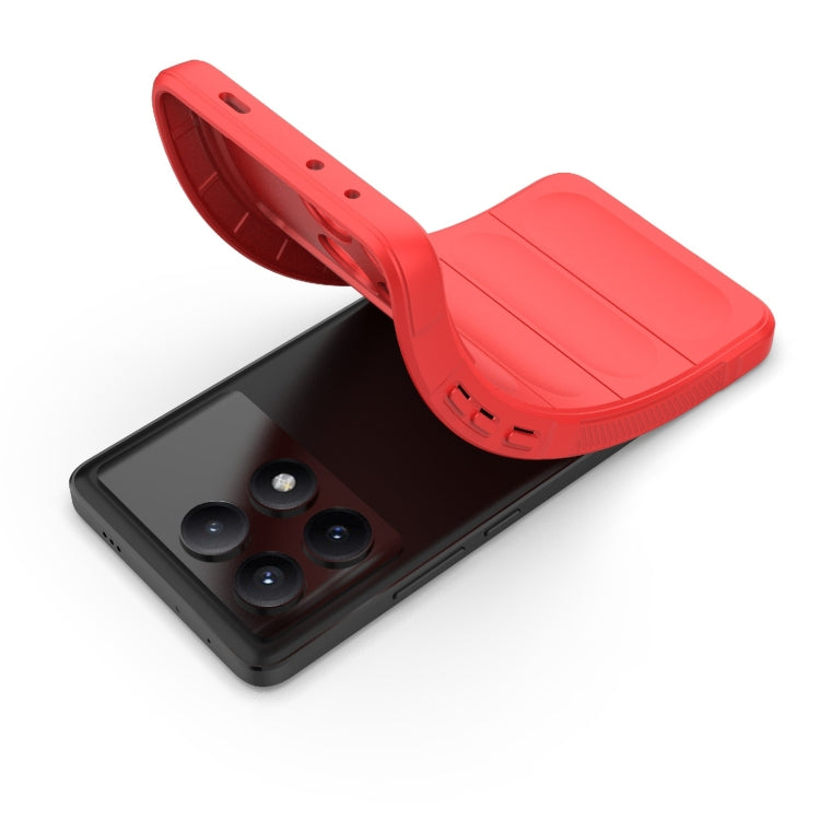 For Xiaomi Redmi K70E 5G Magic Shield TPU + Flannel Phone Case(Wine Red) - K70E Cases by PMC TechLife | Online Shopping South Africa | PMC TechLife | Buy Now Pay Later Mobicred