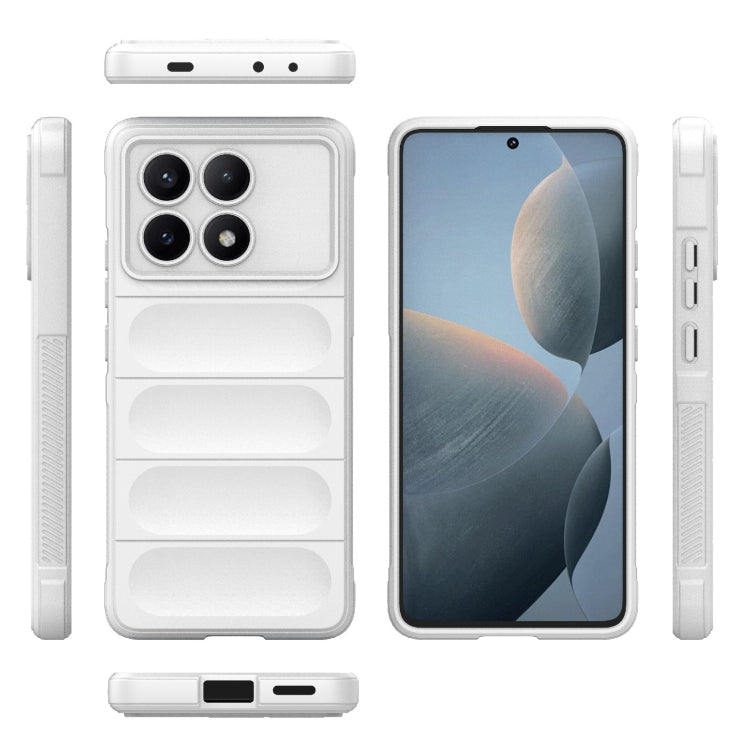 For Xiaomi Redmi K70E 5G Magic Shield TPU + Flannel Phone Case(White) - K70E Cases by PMC Jewellery | Online Shopping South Africa | PMC Jewellery | Buy Now Pay Later Mobicred