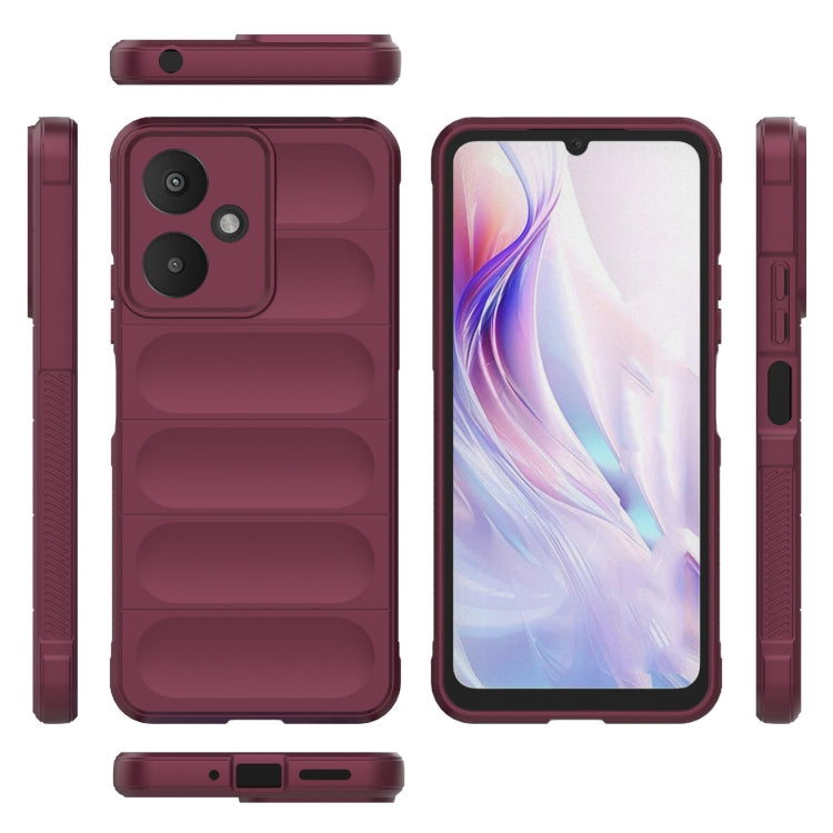 For Xiaomi Redmi 13C 5G Magic Shield TPU + Flannel Phone Case(Wine Red) - 13C Cases by PMC TechLife | Online Shopping South Africa | PMC TechLife | Buy Now Pay Later Mobicred