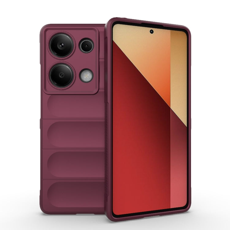 For Xiaomi Redmi Note 13 Pro 4G Global Magic Shield TPU + Flannel Phone Case(Wine Red) - Note 13 Pro Cases by PMC TechLife | Online Shopping South Africa | PMC TechLife | Buy Now Pay Later Mobicred