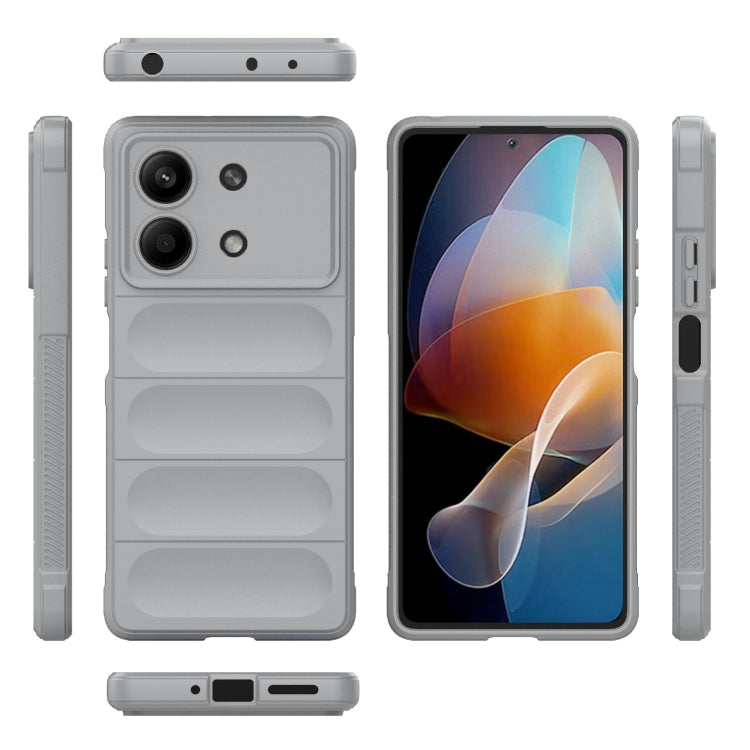 For Xiaomi Redmi Note 13R Pro 5G Magic Shield TPU + Flannel Phone Case(Grey) - Xiaomi Cases by PMC TechLife | Online Shopping South Africa | PMC TechLife | Buy Now Pay Later Mobicred