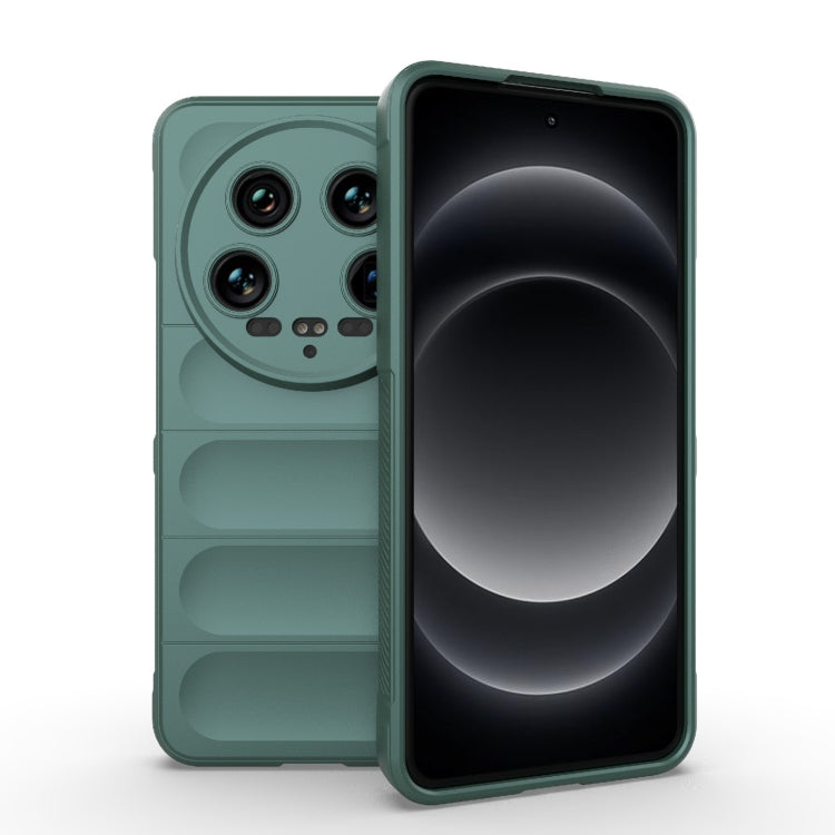 For Xiaomi 14 Ultra Magic Shield TPU + Flannel Phone Case(Dark Green) - 14 Ultra Cases by PMC Jewellery | Online Shopping South Africa | PMC Jewellery | Buy Now Pay Later Mobicred