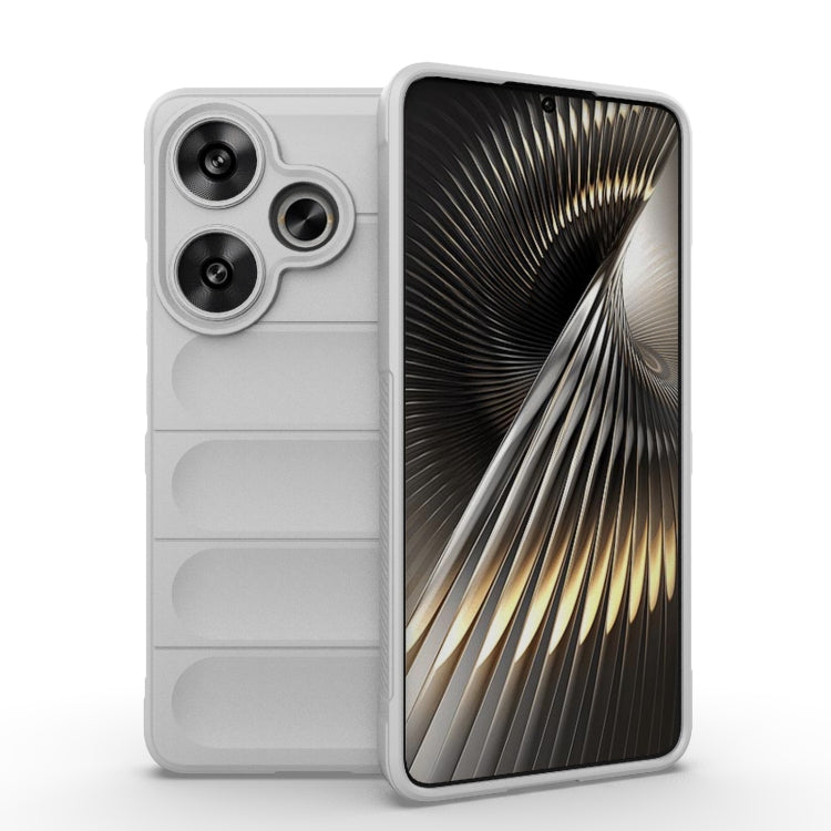 For Xiaomi Redmi Turbo 3 5G Magic Shield TPU + Flannel Phone Case(Grey) - Xiaomi Cases by PMC TechLife | Online Shopping South Africa | PMC TechLife | Buy Now Pay Later Mobicred