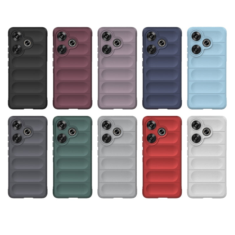 For Xiaomi Redmi Turbo 3 5G Magic Shield TPU + Flannel Phone Case(Grey) - Xiaomi Cases by PMC TechLife | Online Shopping South Africa | PMC TechLife | Buy Now Pay Later Mobicred