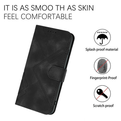 For OPPO A79 Line Pattern Skin Feel Leather Phone Case(Black) - OPPO Cases by PMC Jewellery | Online Shopping South Africa | PMC Jewellery
