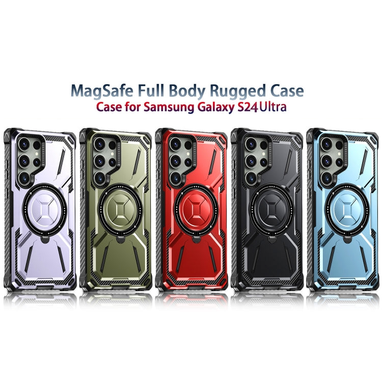 For Samsung Galaxy S24 Ultra 5G Armor Series Holder Phone Case(Blue) - Galaxy S24 Ultra 5G Cases by PMC TechLife | Online Shopping South Africa | PMC TechLife