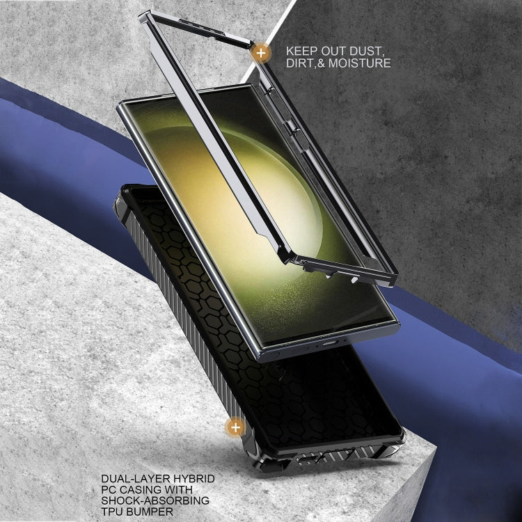 For Samsung Galaxy S24 Ultra 5G Armor Series Holder Phone Case(Blue) - Galaxy S24 Ultra 5G Cases by PMC TechLife | Online Shopping South Africa | PMC TechLife