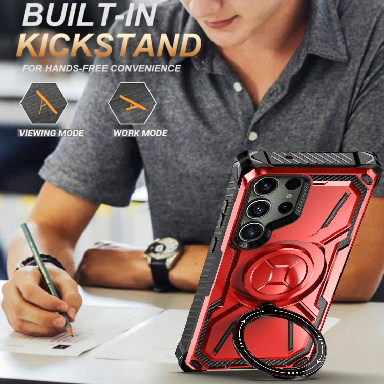 For Samsung Galaxy S24 Ultra 5G Armor Series Holder Phone Case(Blue) - Galaxy S24 Ultra 5G Cases by PMC TechLife | Online Shopping South Africa | PMC TechLife
