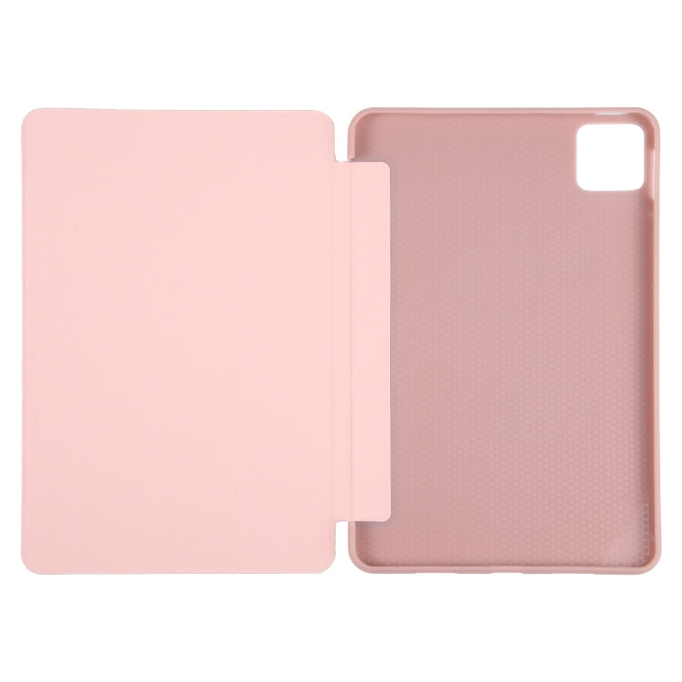 For Xiaomi Pad 6 Max 14 Three-fold Holder Flip Tablet Leather Case(Rose Gold) - free shipping - PMC TechLife - Order now!