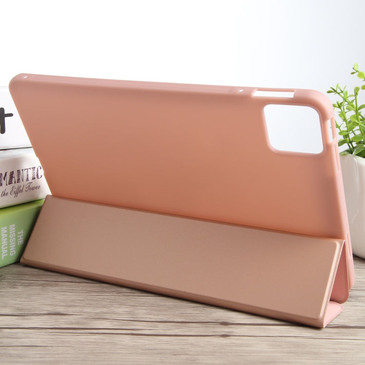 For Xiaomi Pad 6 Max 14 Three-fold Holder Flip Tablet Leather Case(Rose Gold) - free shipping - PMC TechLife - Order now!