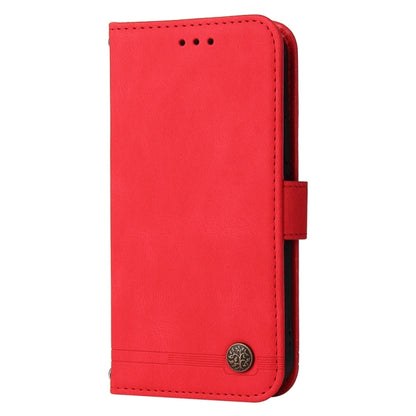 For Honor Magic6 Pro Skin Feel Life Tree Metal Button Leather Phone Case(Red) - Honor Cases by PMC Jewellery | Online Shopping South Africa | PMC Jewellery | Buy Now Pay Later Mobicred