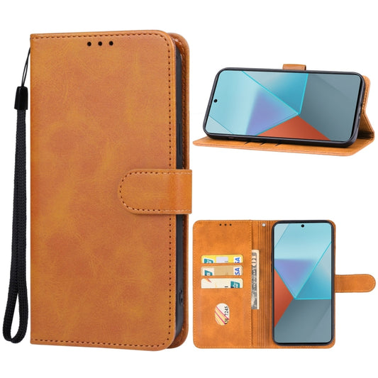 For Xiaomi Redmi Note 13 Pro 4G/Poco M6 Pro 4G Leather Phone Case(Brown) - Note 13 Pro Cases by PMC Jewellery | Online Shopping South Africa | PMC Jewellery | Buy Now Pay Later Mobicred