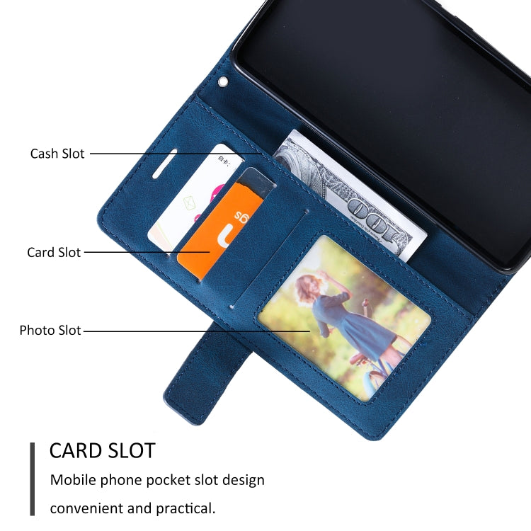 For OPPO A58 4G Skin Feel Splicing Leather Phone Case(Blue) - OPPO Cases by PMC TechLife | Online Shopping South Africa | PMC TechLife