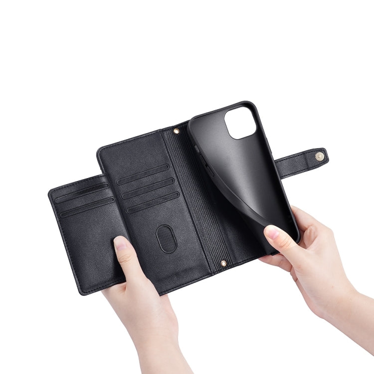 For Nokia C110 4G Lite Sheep Texture Cross-body Zipper Wallet Leather Phone Case(Black) - Nokia Cases by PMC TechLife | Online Shopping South Africa | PMC TechLife | Buy Now Pay Later Mobicred