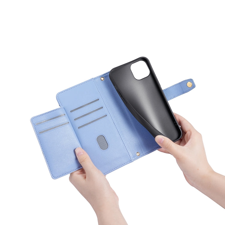 For Huawei nova 11 4G Sheep Texture Cross-body Zipper Wallet Leather Phone Case(Blue) - Huawei Cases by PMC TechLife | Online Shopping South Africa | PMC TechLife | Buy Now Pay Later Mobicred