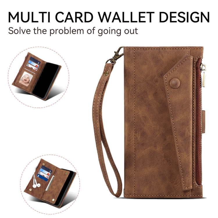 For Google Pixel 8 Pro ESEBLE Retro Frosted RFID Flip Leather Phone Case(Brown) - Google Cases by ESEBLE | Online Shopping South Africa | PMC TechLife | Buy Now Pay Later Mobicred