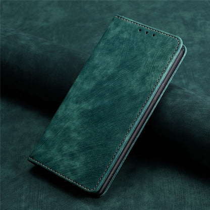 For Honor Magic6 Pro RFID Anti-theft Brush Magnetic Leather Phone Case(Green) - Honor Cases by PMC Jewellery | Online Shopping South Africa | PMC Jewellery | Buy Now Pay Later Mobicred