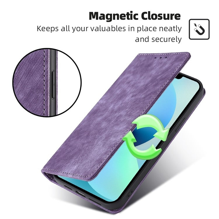 For Huawei Pura 70 Pro / Pro+ RFID Anti-theft Brush Magnetic Leather Phone Case(Purple) - Huawei Cases by PMC Jewellery | Online Shopping South Africa | PMC Jewellery | Buy Now Pay Later Mobicred