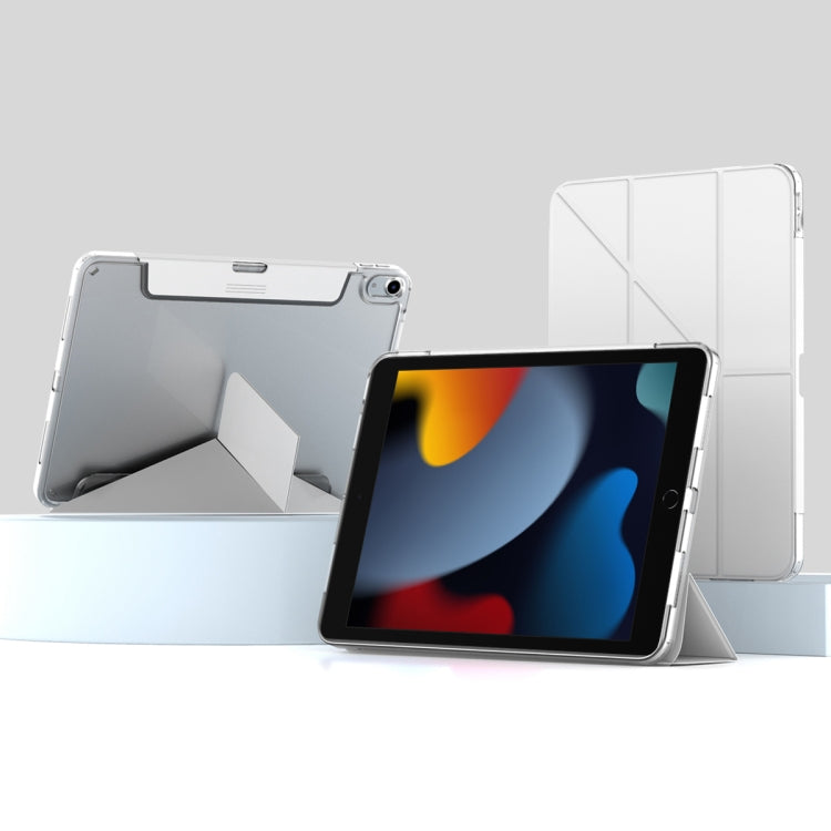 For iPad 10.2 2021 / 2020 / 2019 Mutural Deformation Stand Smart Leather Tablet Case(Grey) - free shipping - PMc TechLife - Order now!